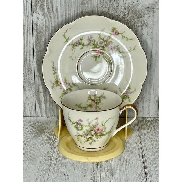 Vintage Demitasse Teacup and Saucer Theodore Haviland New York Rosalinde - Picture 1 of 6